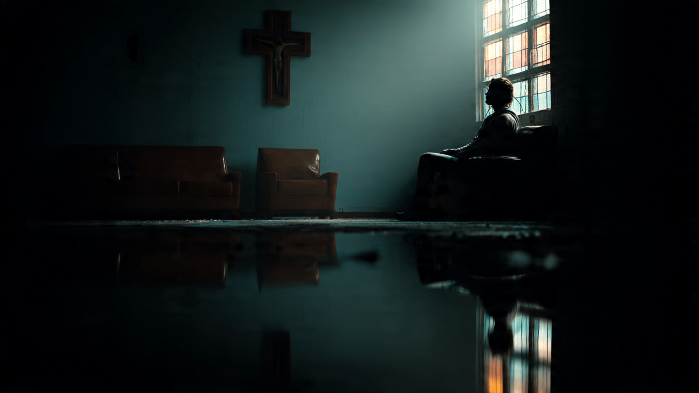 homem pensativo, desejando evitar o pecado