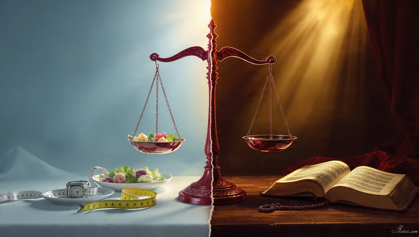 diferença entre o jejum católico e uma dieta. 